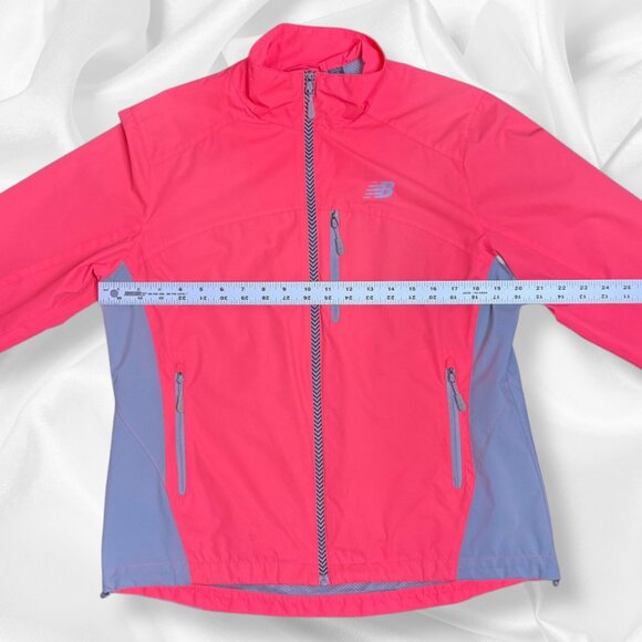 New Balance Dobby Mock Neck Bright Coral Windbreaker Jacket | Women's Size L - Picture 5 of 7